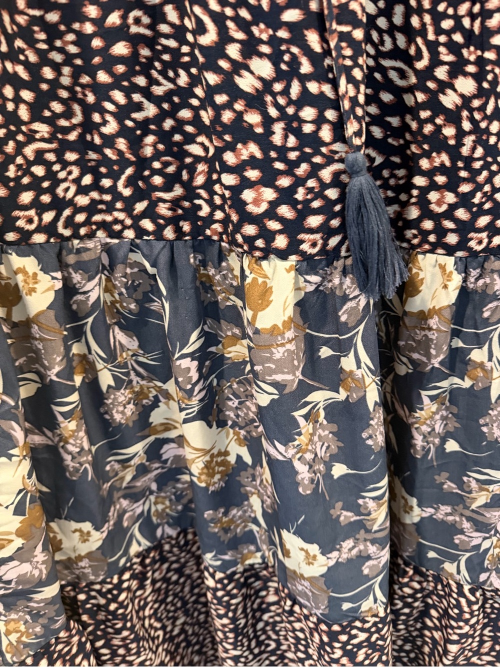 entro Navy Floral & Cream Tiered Maxi Dress - Picture 3 of 4